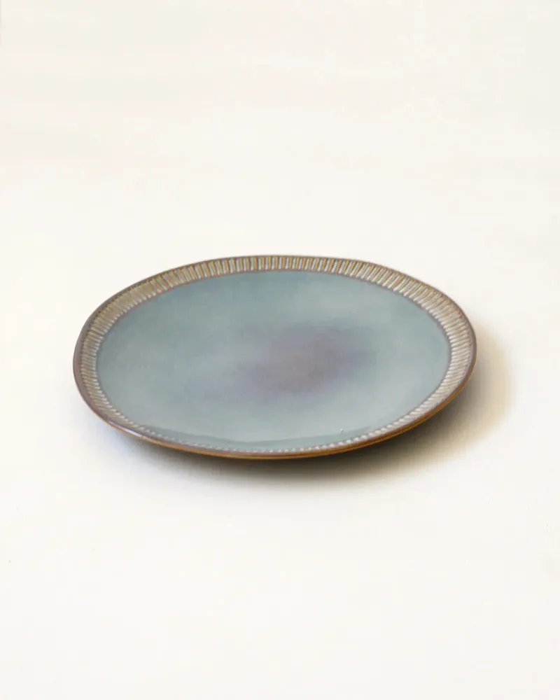 Everyday plates - GAUDINA - Large round stoneware plate – Iode - MASAME