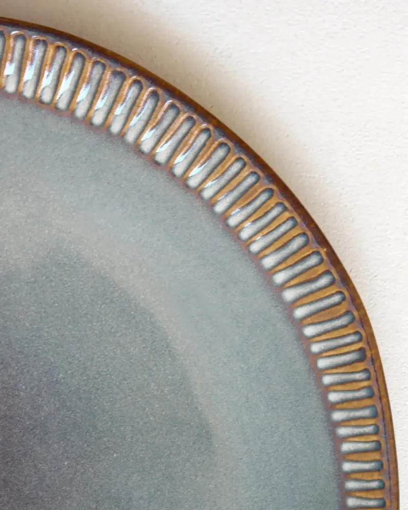 Everyday plates - GAUDINA - Large round stoneware plate – Iode - MASAME