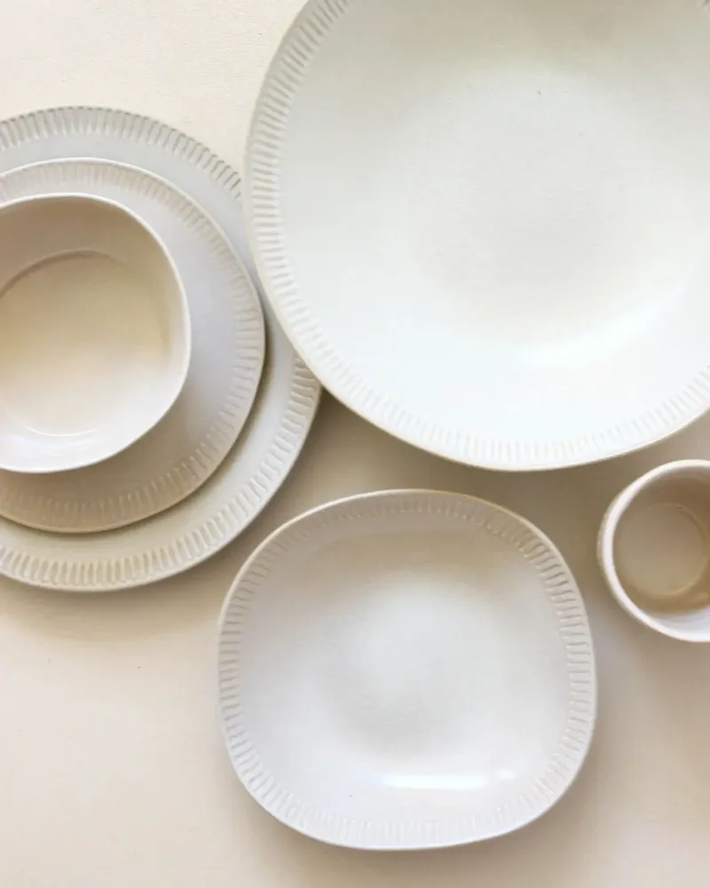 Platter and bowls - GAUDINA - Large stoneware serving dish – Dune - MASAME