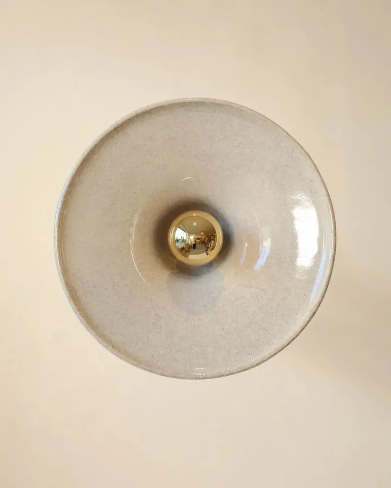 Wall lamps - Gigaro L - Glazed ceramic wall light Ø30 – Sable - MASAME