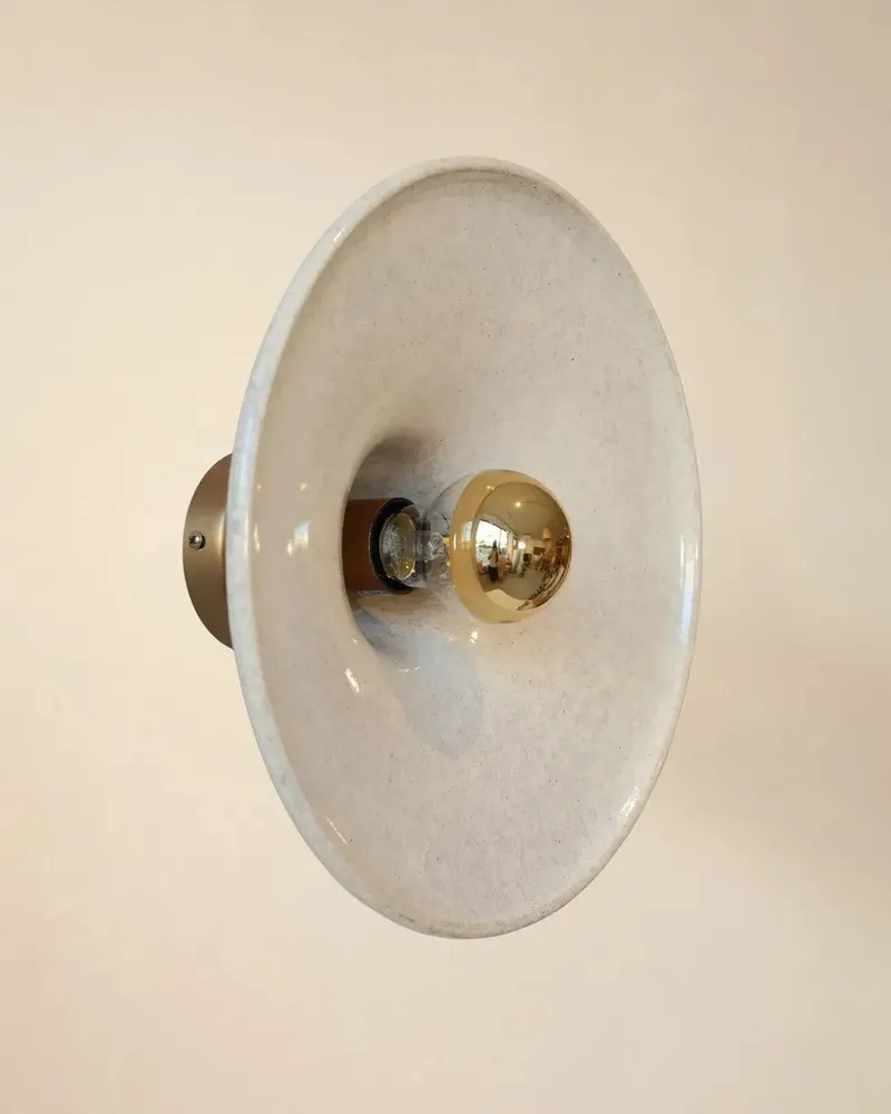 Wall lamps - Gigaro L - Glazed ceramic wall light Ø30 – Sable - MASAME