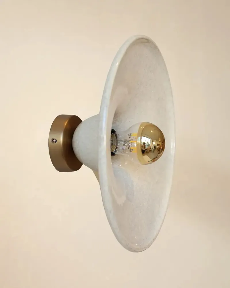 Wall lamps - Gigaro L - Glazed ceramic wall light Ø30 – Sable - MASAME