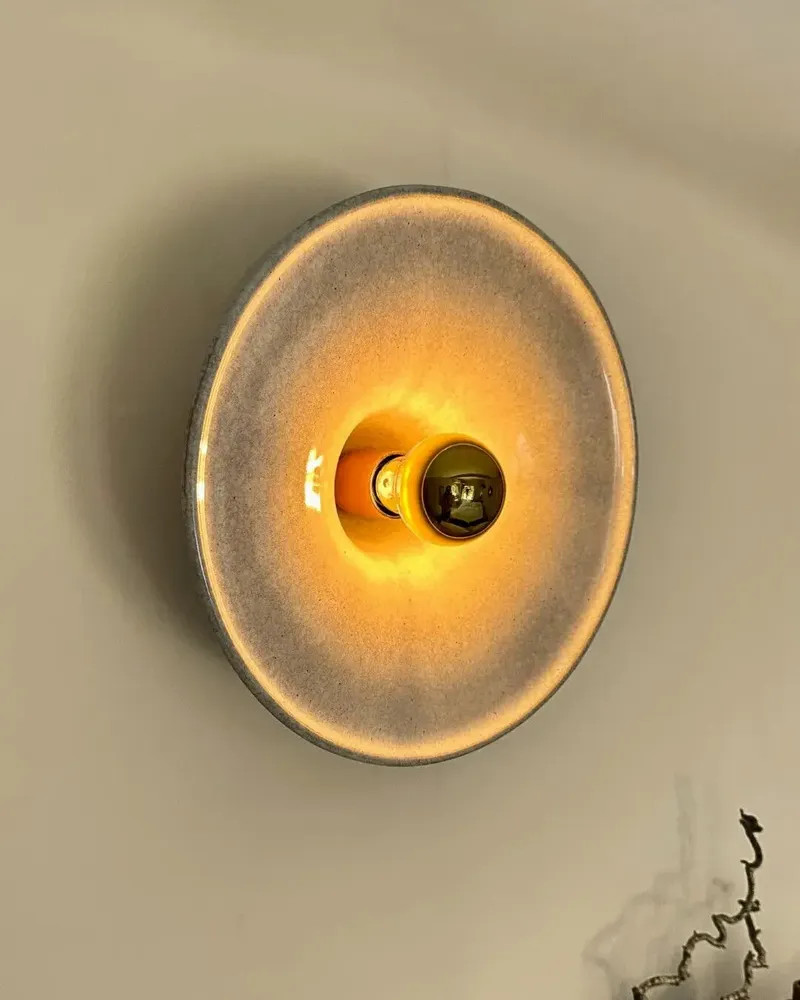 Wall lamps - Gigaro L - Glazed ceramic wall light Ø30 – Sable - MASAME