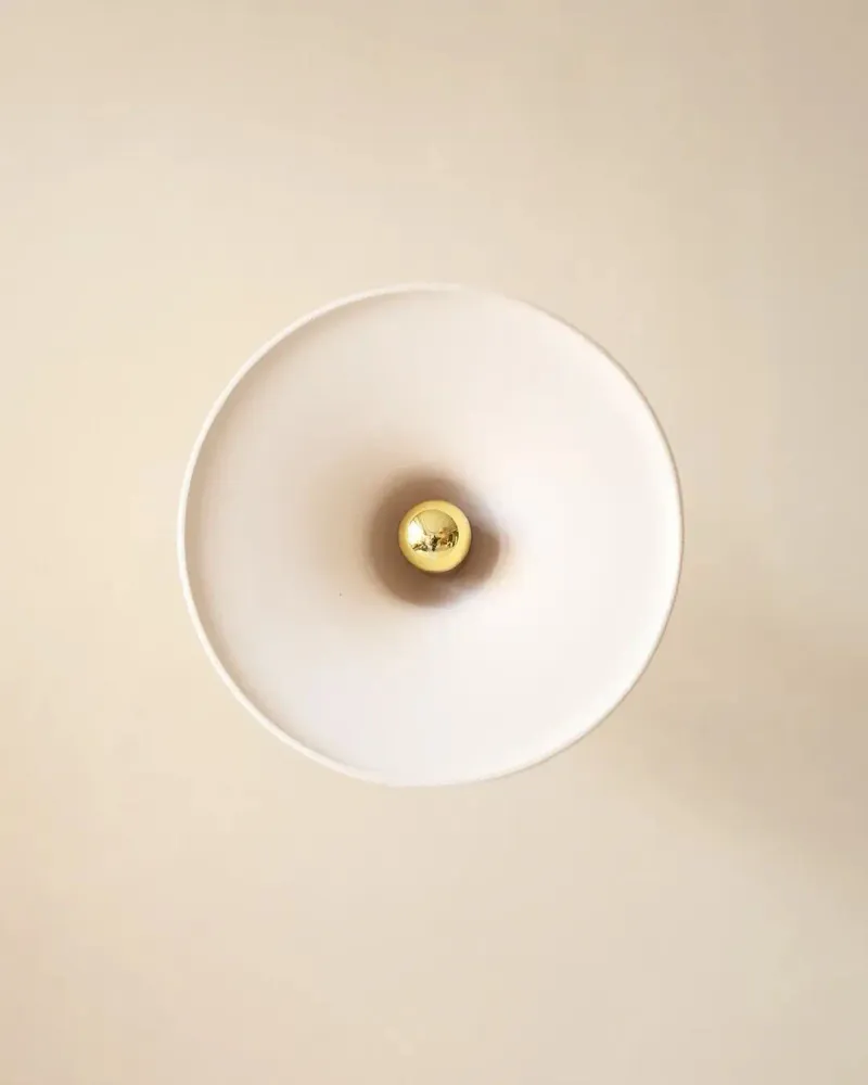 Wall lamps - Gigaro M - Raw ceramic wall light Ø23 cm – Chaux Blanche - MASAME