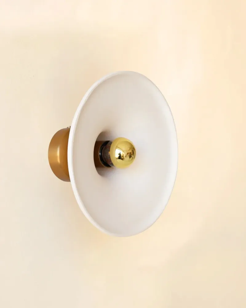 Wall lamps - Gigaro M - Raw ceramic wall light Ø23 cm – Chaux Blanche - MASAME