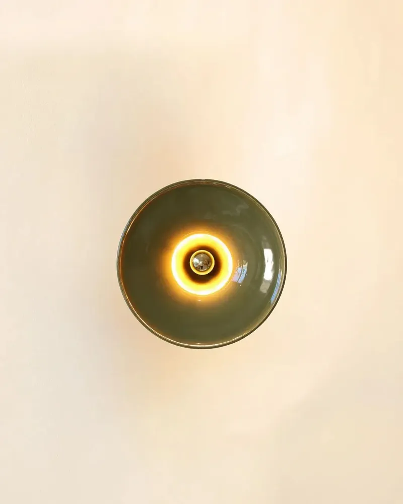 Wall lamps - Gigaro M - Glazed ceramic wall light Ø23 – Romarin - MASAME