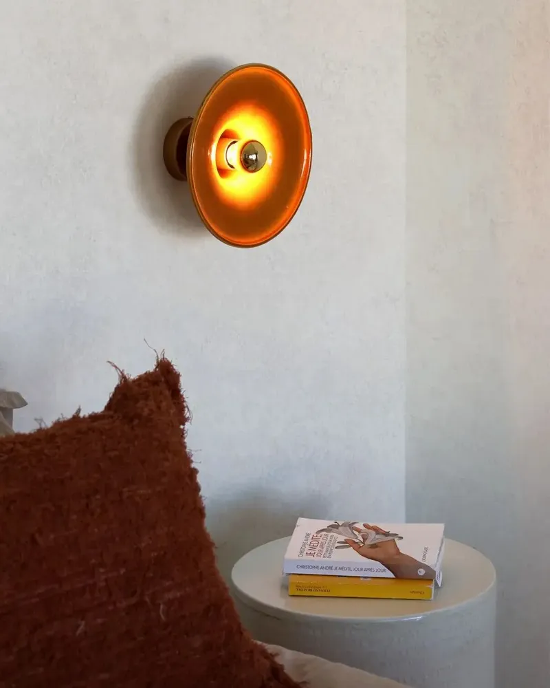 Wall lamps - Gigaro M - Glazed ceramic wall light Ø23 – Miel - MASAME