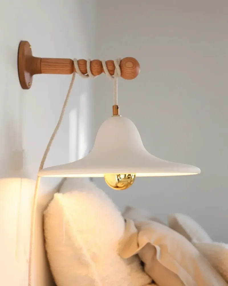 Wall lamps - Gigaro L - Raw ceramic portable lamp Ø30 cm – Chaux Blanche - MASAME