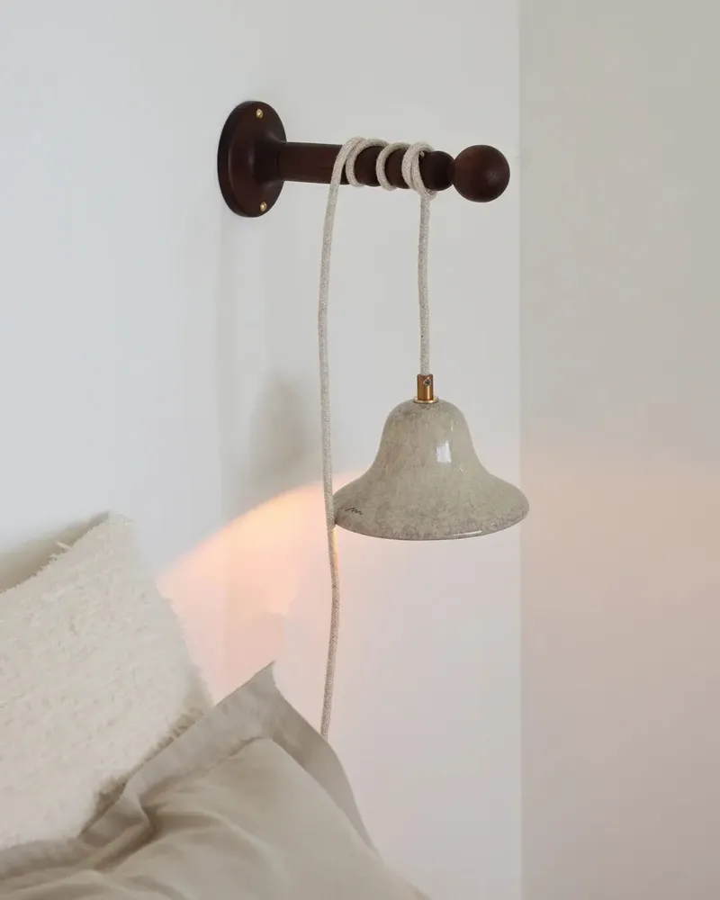 Wall lamps - Gigaro S - Glazed ceramic portable lamp Ø16 – Sable - MASAME