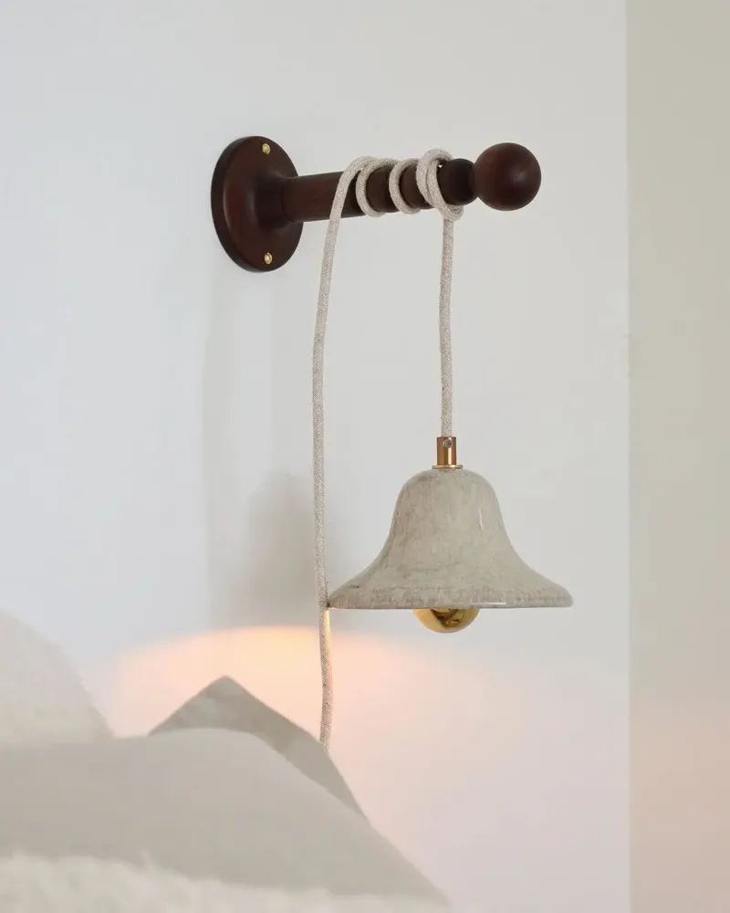 Wall lamps - Gigaro S - Glazed ceramic portable lamp Ø16 – Sable - MASAME