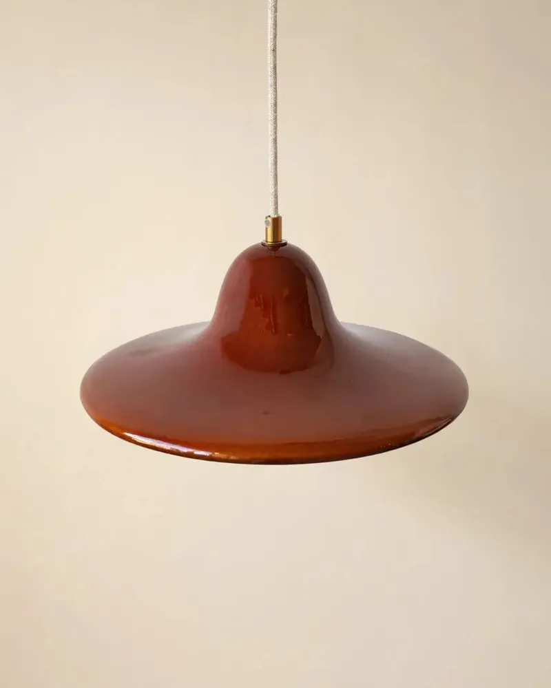 Suspensions - Gigaro L - Suspension Céramique émaillée Ø30 – Terre Brulée - MASAME