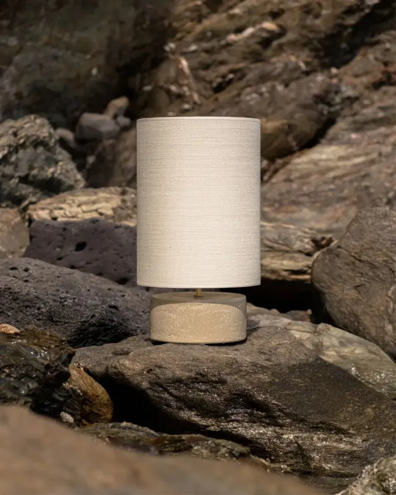 Lampes à poser - SORMIOU M - Lampe à poser céramique Lin H54 cm – abat-jour lin - MASAME