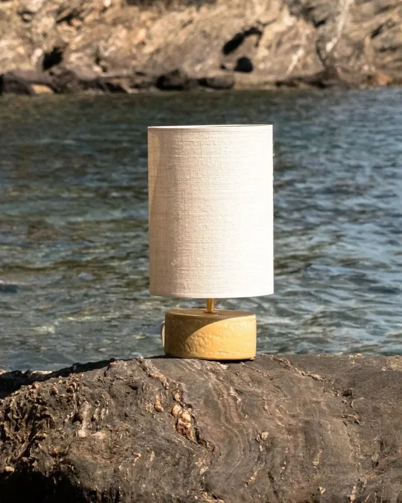 Table lamps - SORMIOU S - Ceramic table lamp Safran H38 cm – jute shade - MASAME