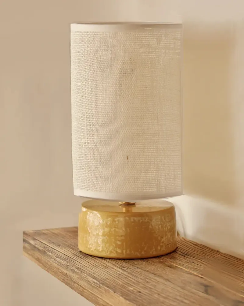 Table lamps - SORMIOU S - Ceramic table lamp Safran H38 cm – jute shade - MASAME