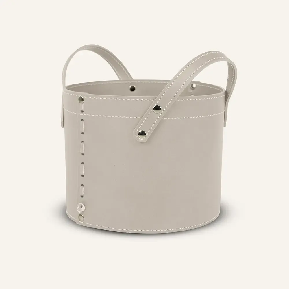 Boîtes de rangement  - Panier rangement rond cuir PORTHOS - LIMAC DESIGN