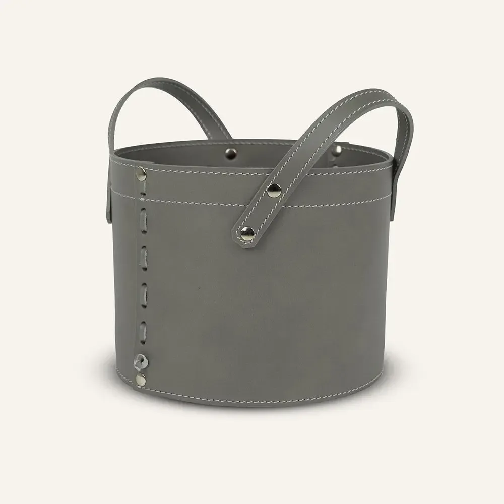 Boîtes de rangement  - Panier rangement rond cuir PORTHOS - LIMAC DESIGN
