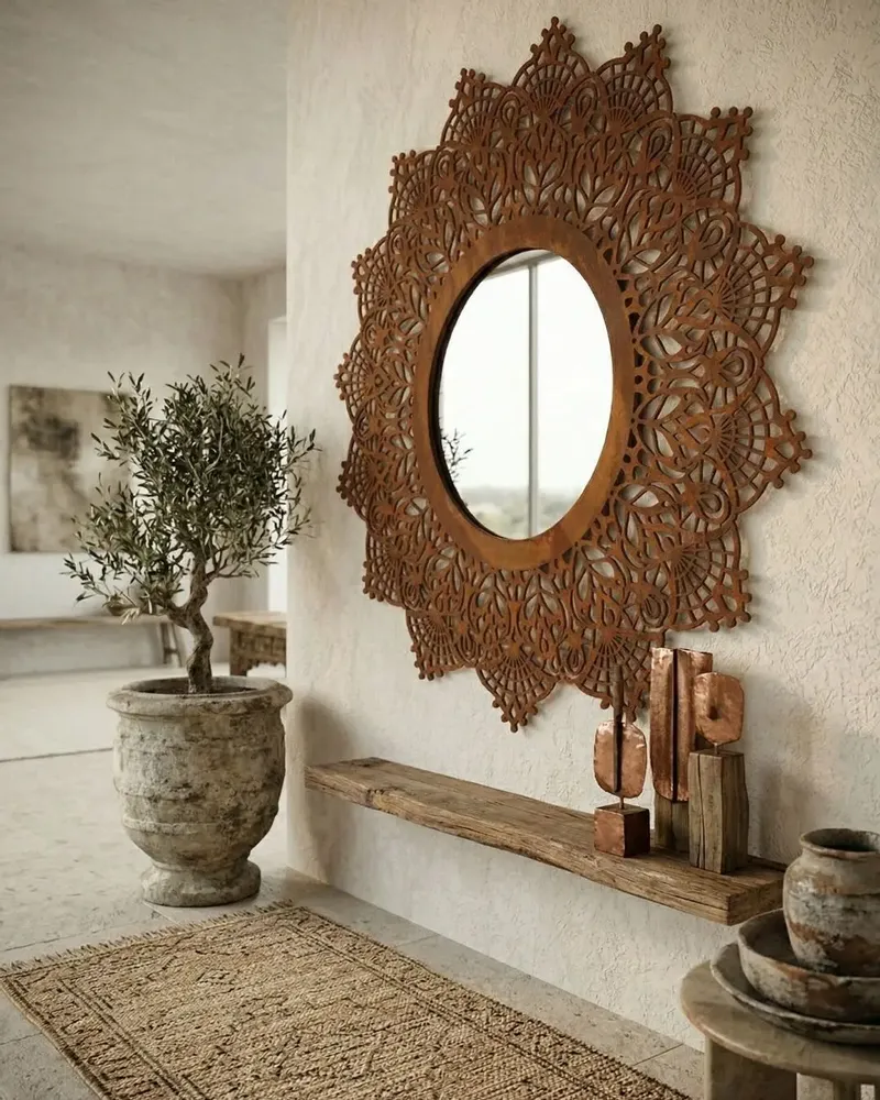 Mirrors - Grimilde mirror, new pattern, illuminated - PUGLIA CORTEN LOVE