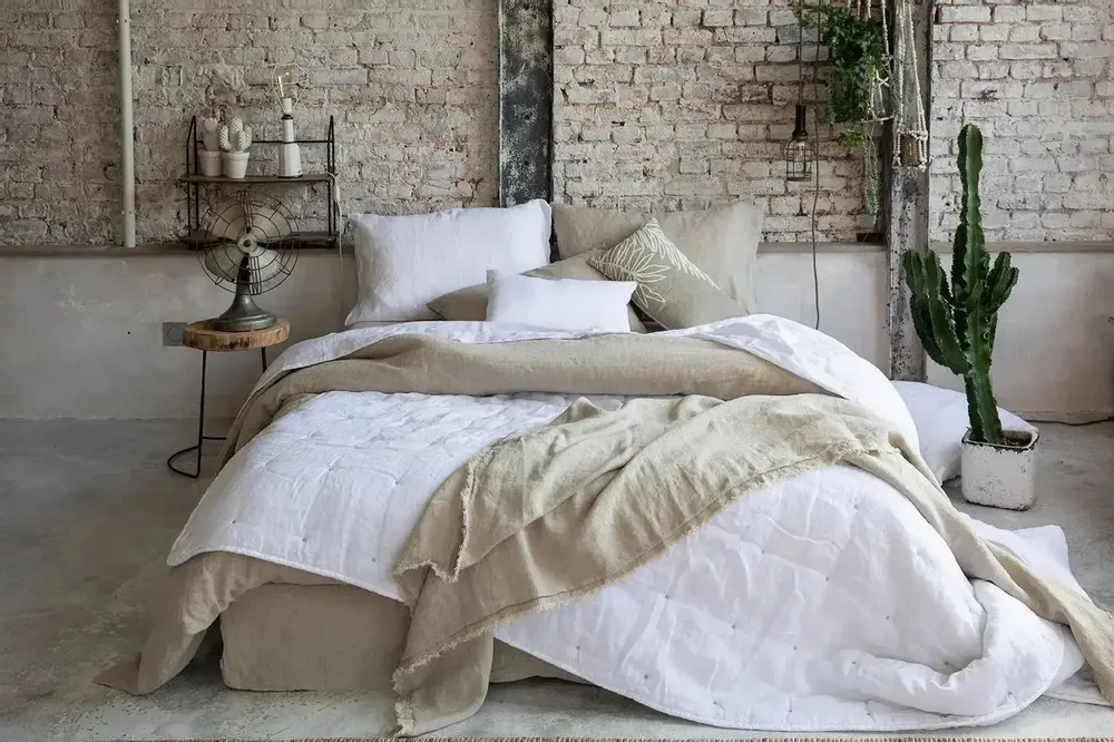 Linge de lit - Drap plat Zeff naturel 240 x 300 - MAISON VIVARAISE - SDE VIVARAISE WINKLER