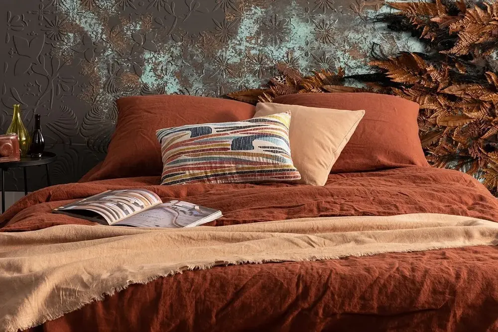 Plaids - Plaid Zeff Nomade Rooibos 130 x 180 - MAISON VIVARAISE - SDE VIVARAISE WINKLER