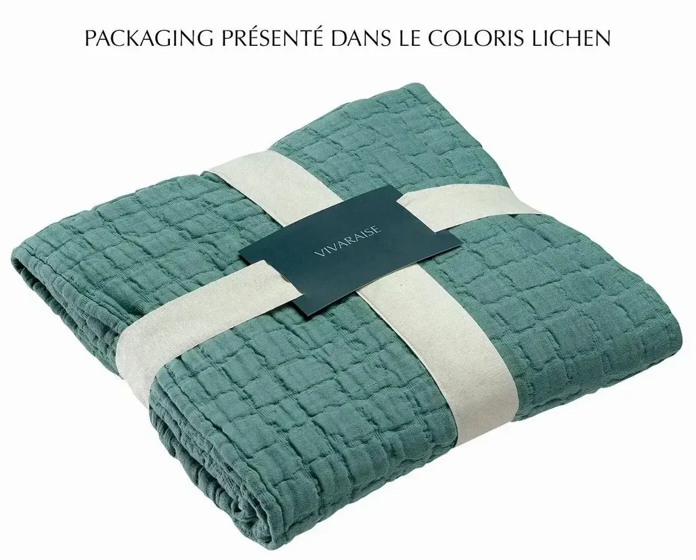 Bed linens - Swami Bed Throw Pétrole 180 X 260 - MAISON VIVARAISE - SDE VIVARAISE WINKLER
