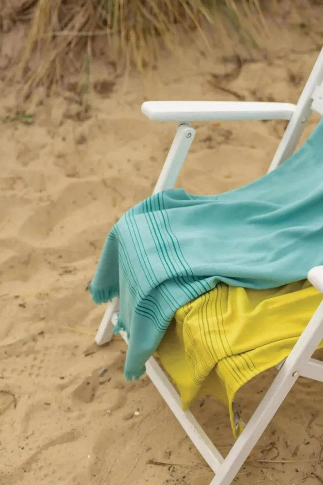 Linge de lit - Drap hammam Cancun Cedrat 90 x 180 - MAISON VIVARAISE - SDE VIVARAISE WINKLER