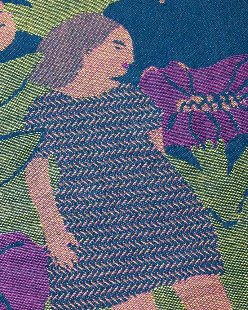 Dish towels - "Nocturne"embroidered tea towel - TISSAGE MOUTET