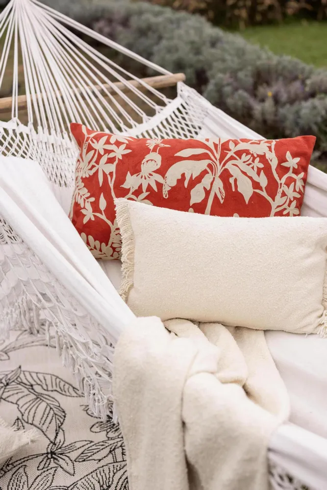 Cushions - Embroidered Cushion Raki Rooibos 40 X 65 - MAISON VIVARAISE - SDE VIVARAISE WINKLER