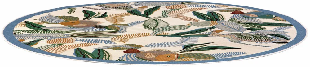 Tapis - Tapis Dori outdoor Lagon Diamètre 160 cm - MAISON VIVARAISE - SDE VIVARAISE WINKLER