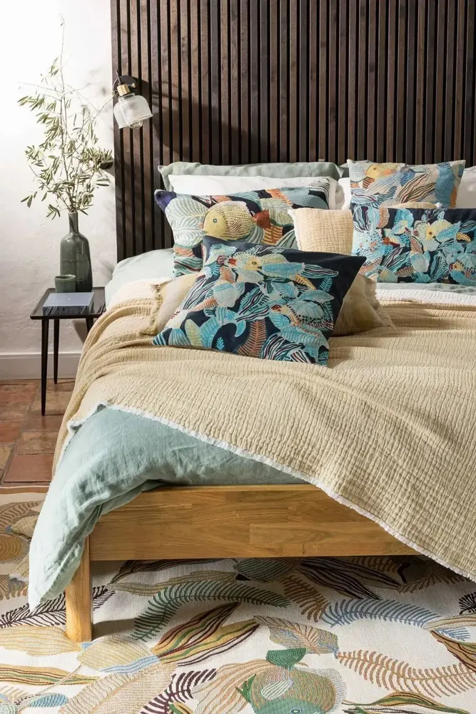 Linge de lit - Jeté Emilio Mirabelle 260 x 260 - MAISON VIVARAISE - SDE VIVARAISE WINKLER