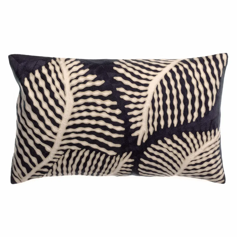 Cushions - Embroidered Cushion Flora Marine 30 X 50 - MAISON VIVARAISE - SDE VIVARAISE WINKLER