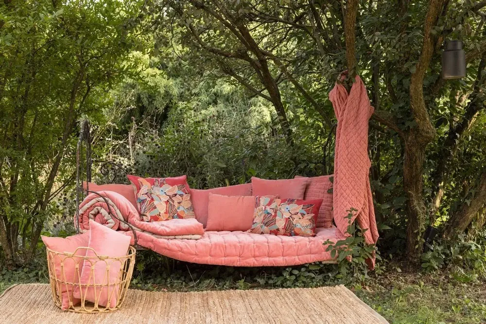 Linge de lit - Jeté de lit Swami Pêche 240 x 260 - MAISON VIVARAISE - SDE VIVARAISE WINKLER