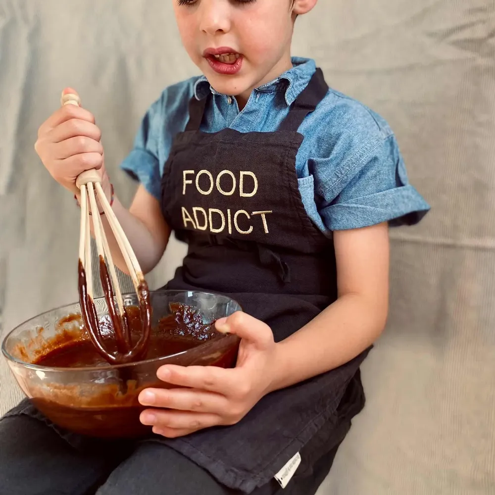 Aprons - Marcel Food Children's Kitchen Apron Caviar 65 X 50 - LA CERISE SUR LE GATEAU