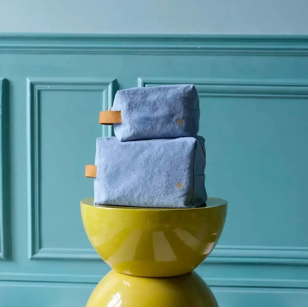 Clutches - Cube toiletry bag Iona Bluetiful L 14 X 22 X 11 - LA CERISE SUR LE GATEAU
