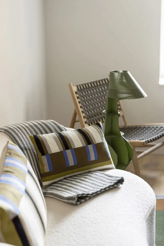 Cushions - Embroidered Cushion Jason Cèdre 30 X 50 - MAISON VIVARAISE - SDE VIVARAISE WINKLER