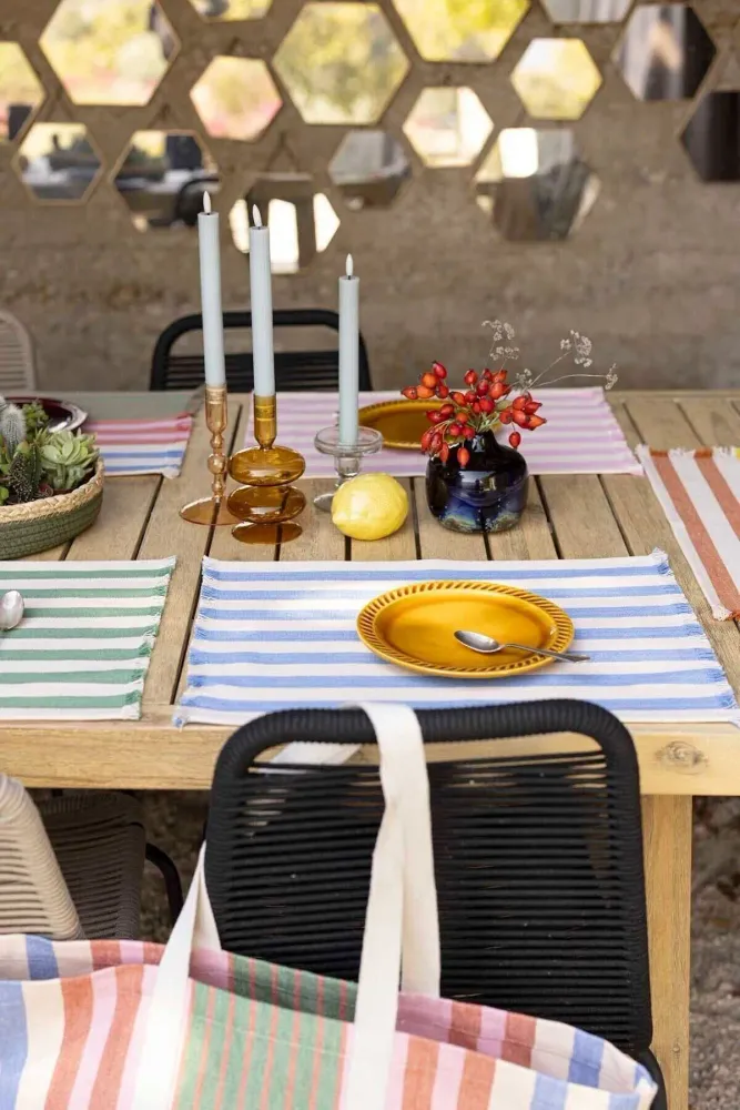Nappes - Set de table Yanis recyclé Fougère 35 x 45 - MAISON VIVARAISE - SDE VIVARAISE WINKLER