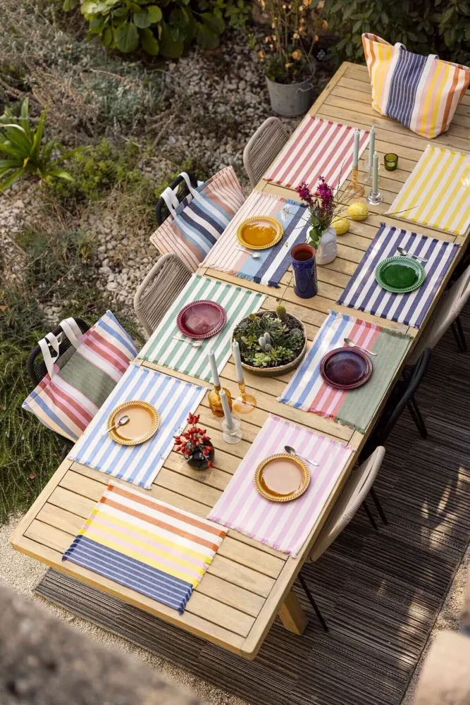 Nappes - Set de table Yanis recyclé Marine 35 x 45 - MAISON VIVARAISE - SDE VIVARAISE WINKLER