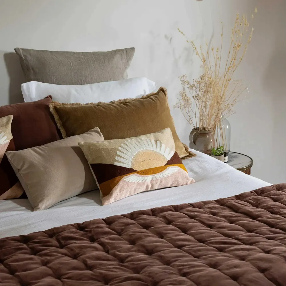 Coussins - Coussin brodé Eol Naturel 30 x 50 - MAISON VIVARAISE - SDE VIVARAISE WINKLER