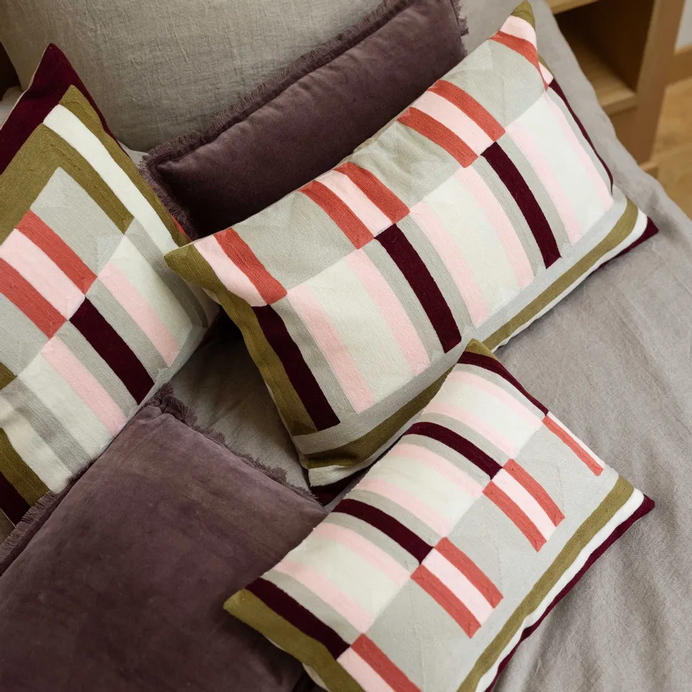 Coussins - Coussin brodé Jason Mousse 45 x 45 - MAISON VIVARAISE - SDE VIVARAISE WINKLER