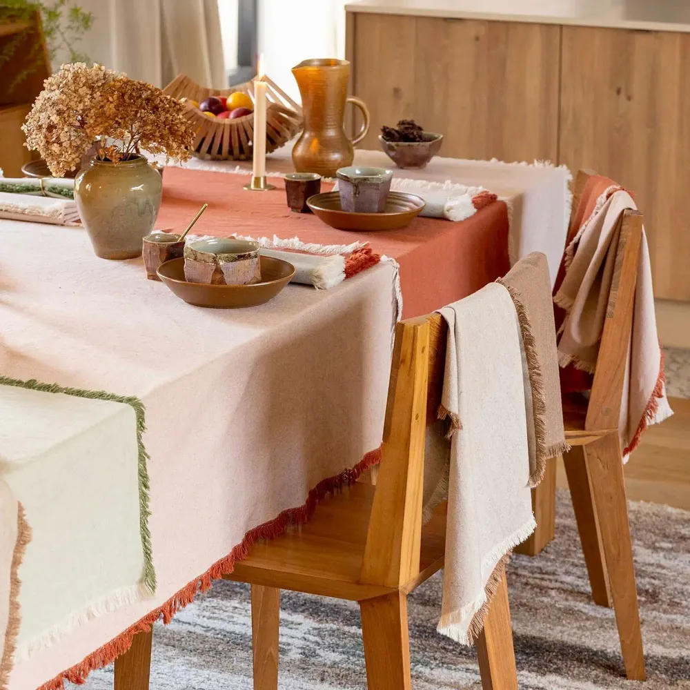 Dish towels - Recycled Kitchen towel Kalea Naturel/Tabac 50 X 70 - MAISON VIVARAISE - SDE VIVARAISE WINKLER