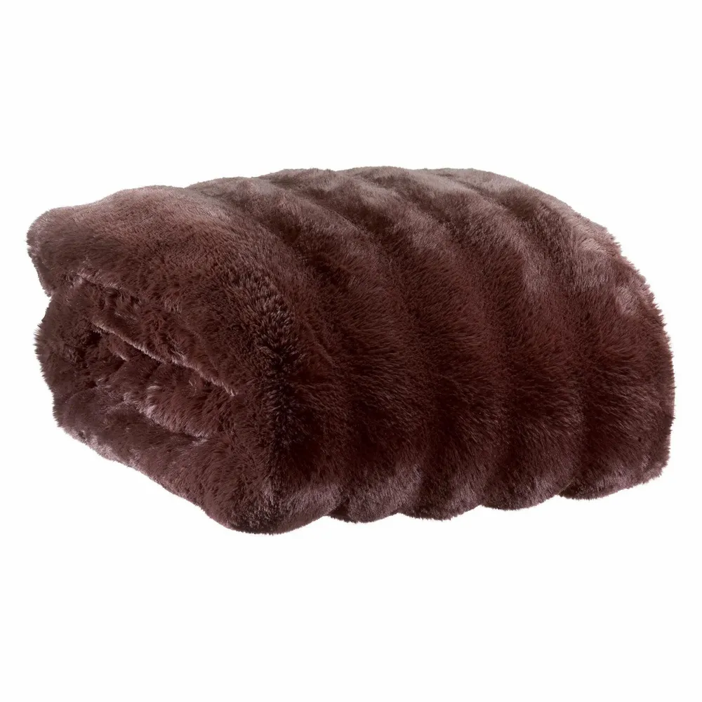 Throw blankets - Astrid maxi throw Ébène 180 X 220 - MAISON VIVARAISE - SDE VIVARAISE WINKLER