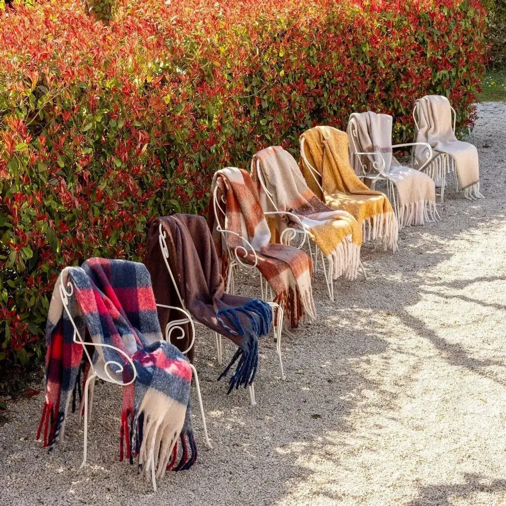 Plaids - Plaid rayé recyclé Isabel Cuivre 130 x 160 - MAISON VIVARAISE - SDE VIVARAISE WINKLER