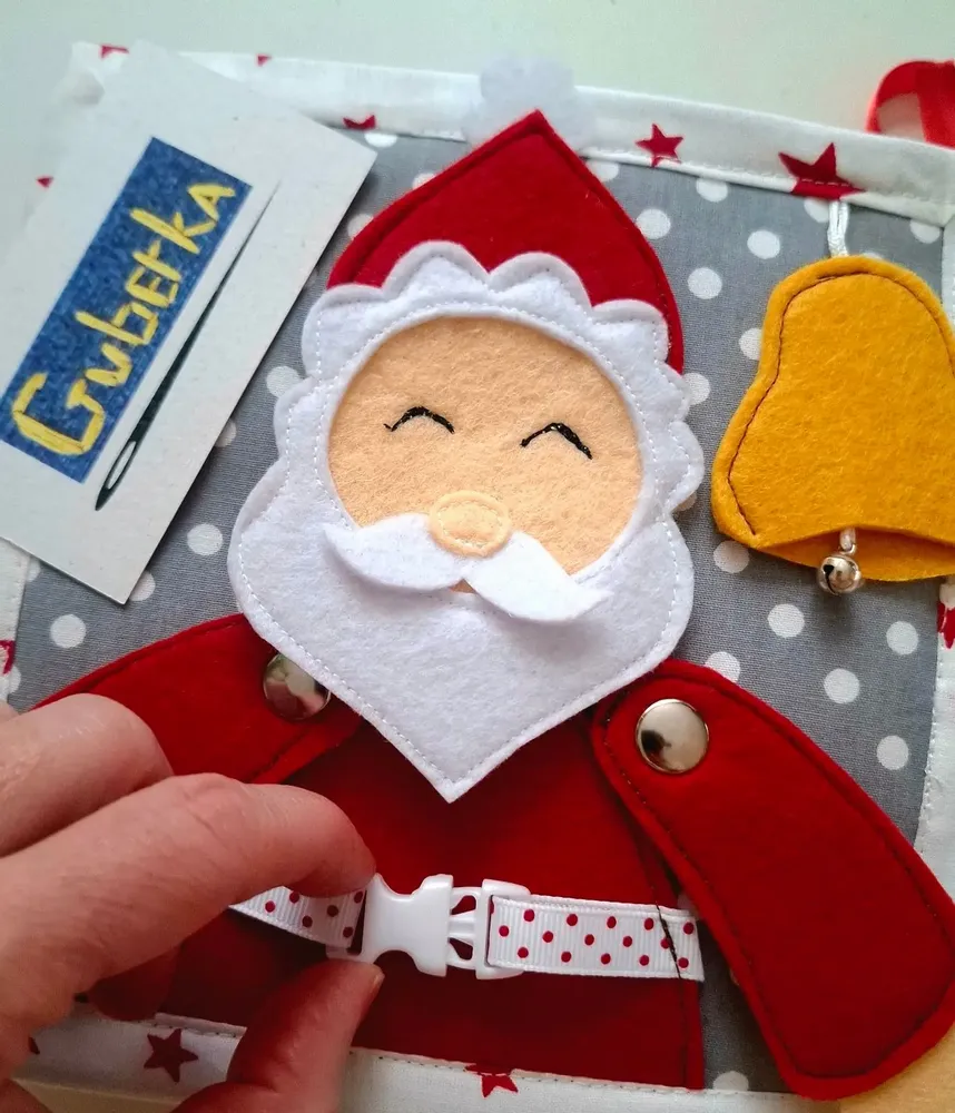 Soft toy - Christmas Interactive Textile Book | Handmade Quiet Book for Children - GUBERKA