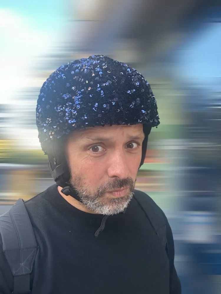 Hats - Big Sequins Navy Blue Helmet Cover – Adult - HELMUT COVER