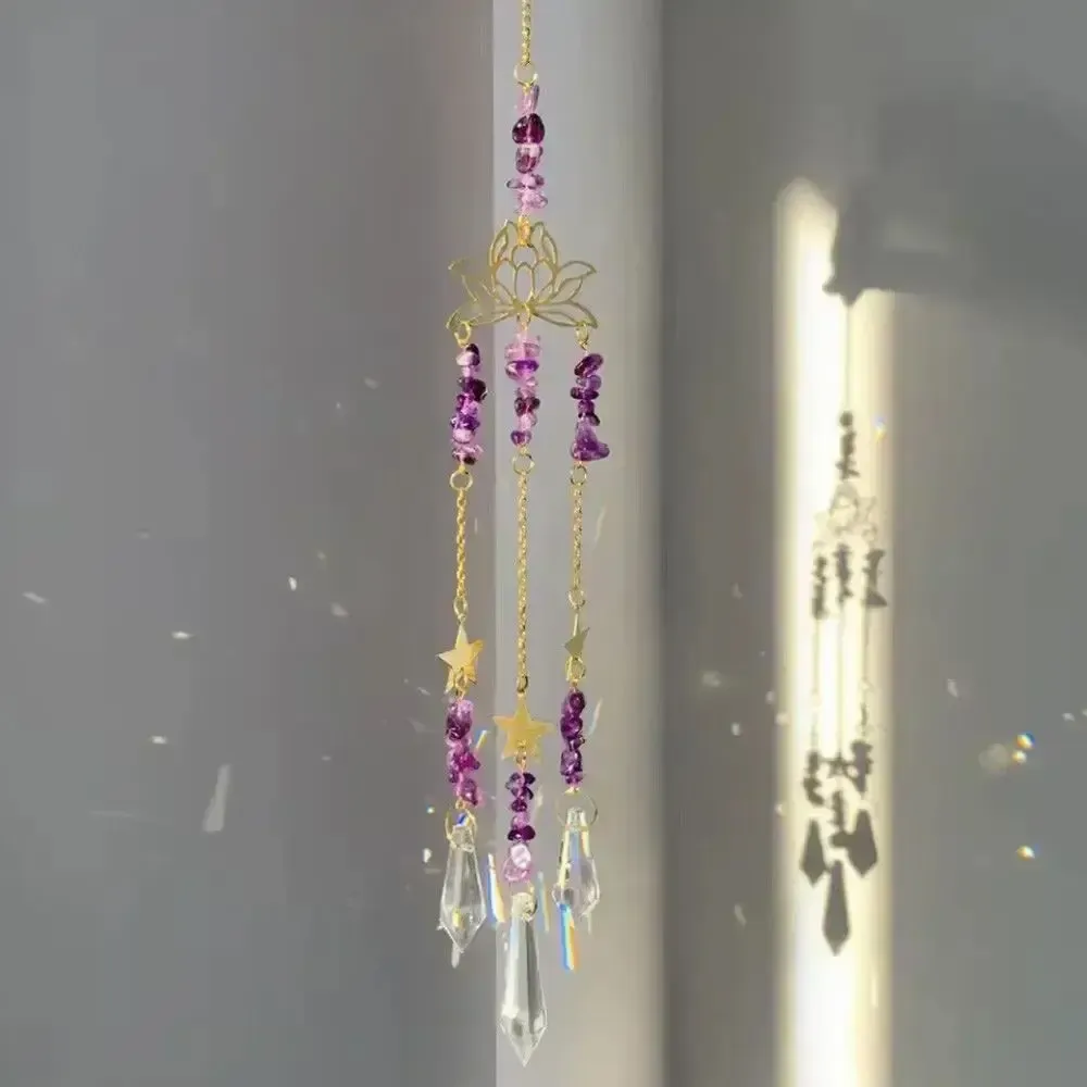 Gifts - Amethyst & Lotus suncatcher - MANDALASHOP