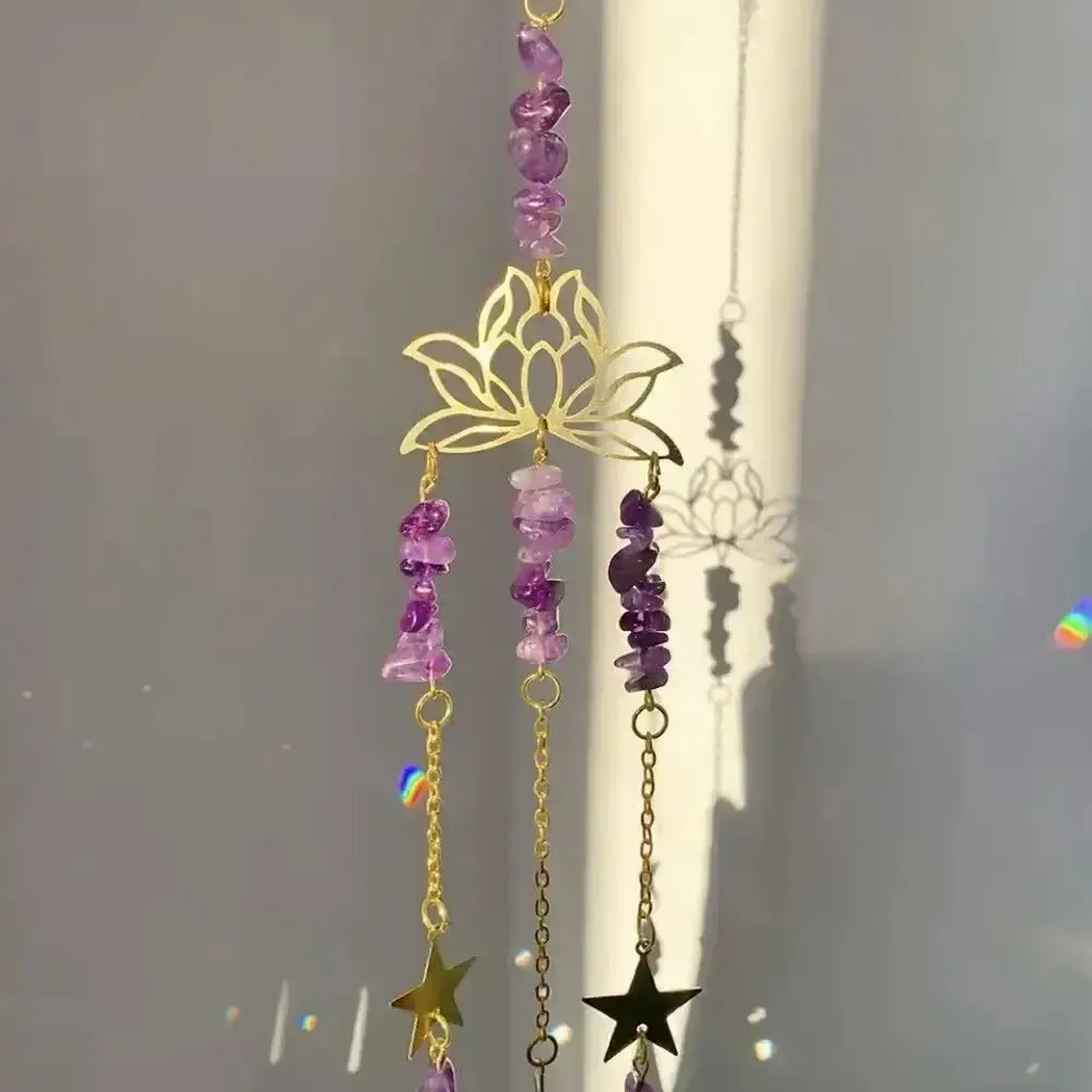 Gifts - Amethyst & Lotus suncatcher - MANDALASHOP