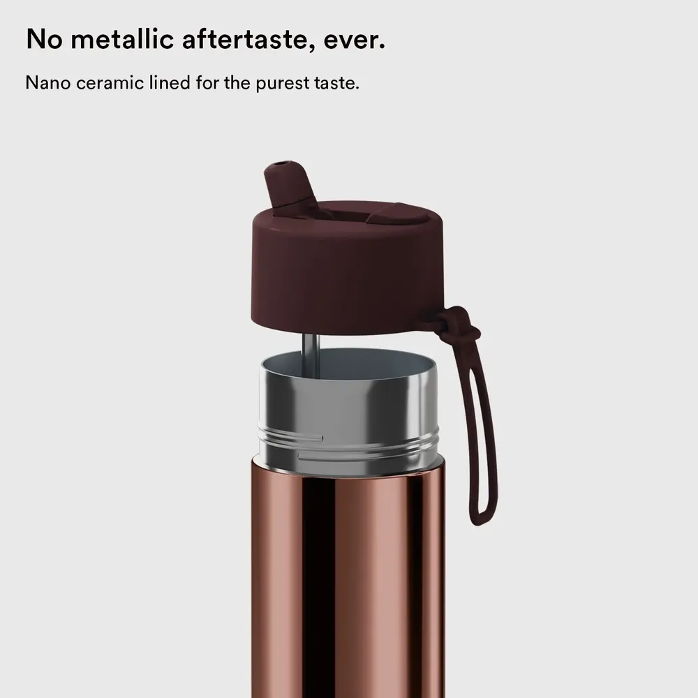 Tasses et mugs - Chrome Reusable Bottle with Flip Straw Lid 20oz/595ml - FRANK GREEN LIMITED