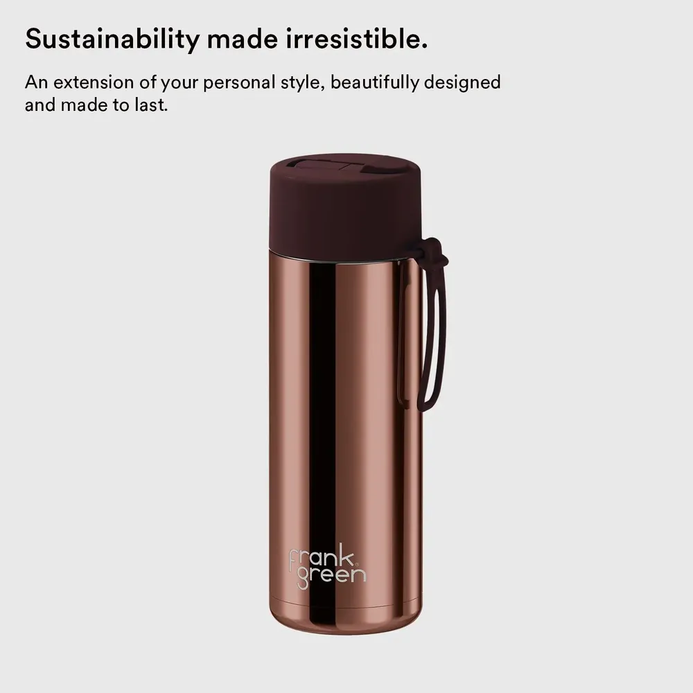 Tasses et mugs - Chrome Reusable Bottle with Flip Straw Lid 20oz/595ml - FRANK GREEN LIMITED