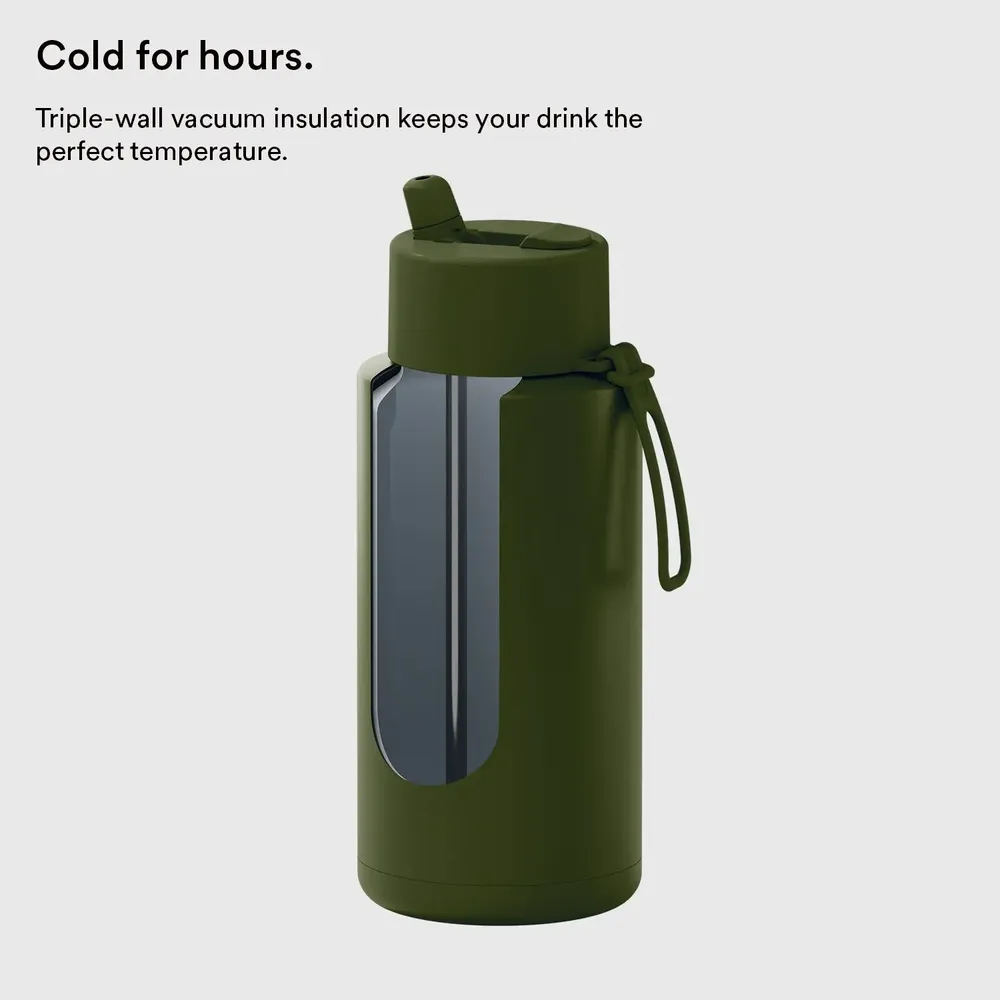Mugs - Reusable Bottle with Flip Straw Lid 34oz/1L - FRANK GREEN LIMITED