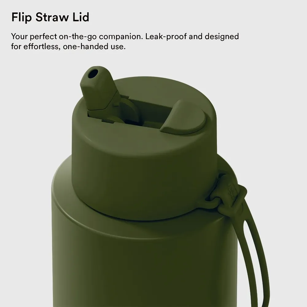 Mugs - Reusable Bottle with Flip Straw Lid 34oz/1L - FRANK GREEN LIMITED