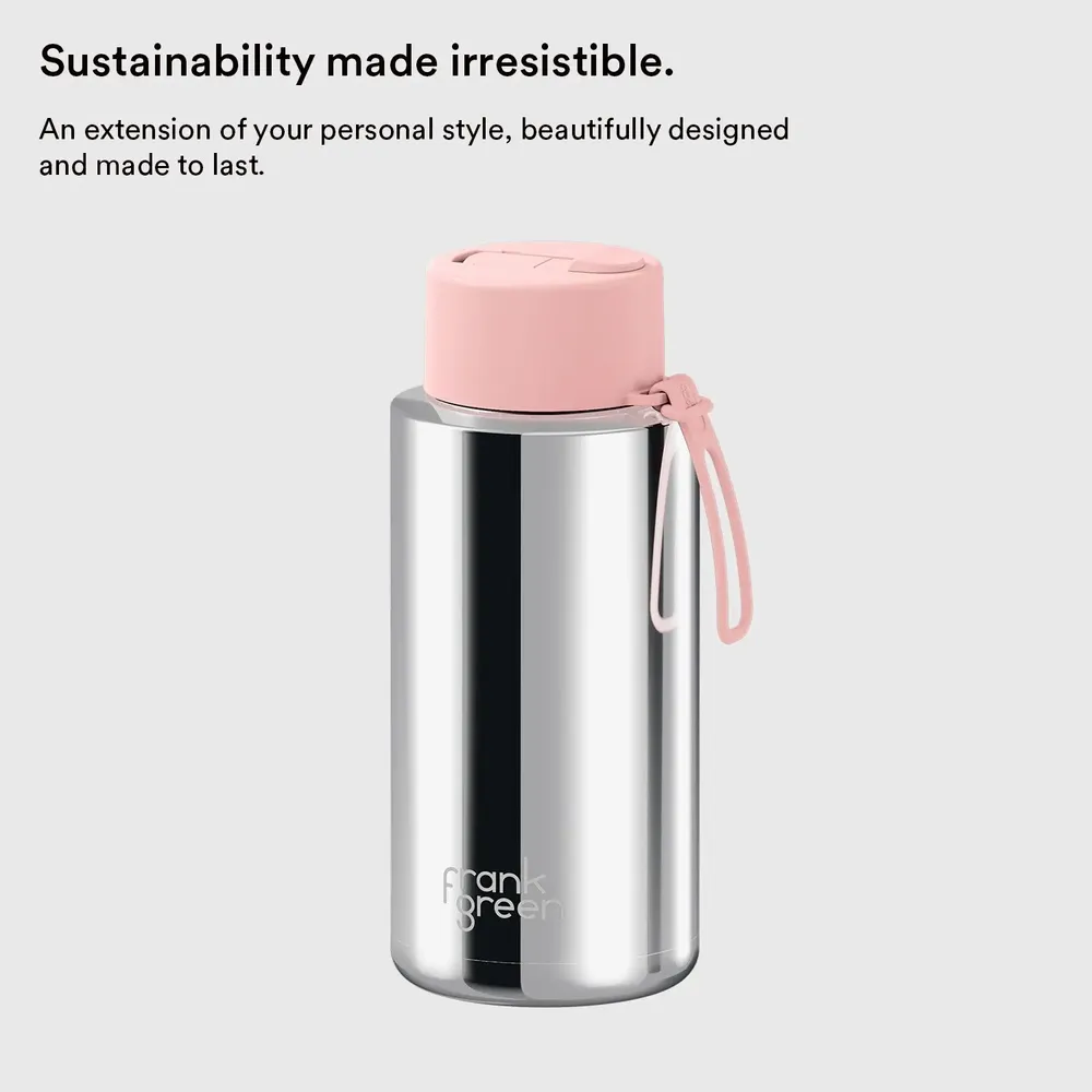 Tasses et mugs - Chrome Reusable Bottle with Flip Straw Lid 34oz/1L - FRANK GREEN LIMITED